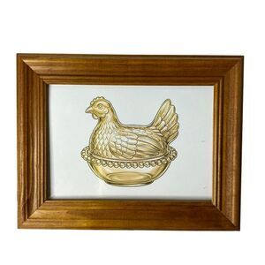 Wood Framed Hen on Nest HON Art